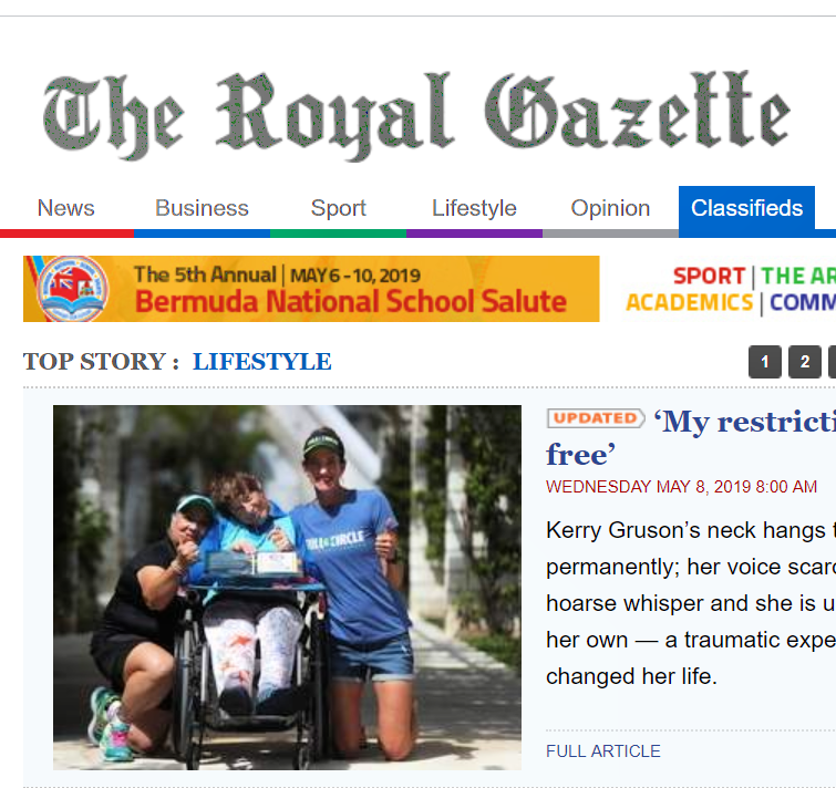 We Made the Front Page of the Royal Gazette in Bermuda!