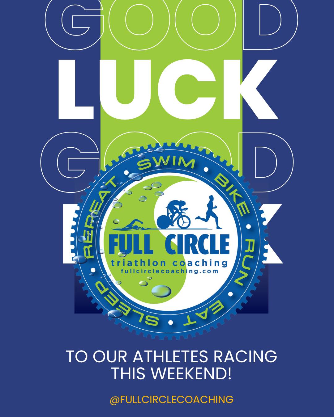 Good Luck to all of the amazing Full Circle Athletes Racing this Weekend! 

Key West International Triathlon
Loralee Stephens

Key West Sprint Triathlon
Jackie Nicaragua
Montse Cosin
Alex Gutierez
Danie Alavarez
Rey Prieto
Don Snelling
Julia Bisschops
Patricia Bartholomew
Ricardo Ganitsky
Erinne Guthrie

 
Palm Beach Full Marathon
Raul Garcia

Palm Beach 13.1
John Marquez

 Haines CIty, Ironman Florida 70.3
Emma Tabares

You’ve all put in the training, the focus, and the heart. Now it’s time to trust your preparation and enjoy the experience. No matter the distance, you’re representing what Full Circle Coaching is all about resilience, community, and reaching beyond limits.
