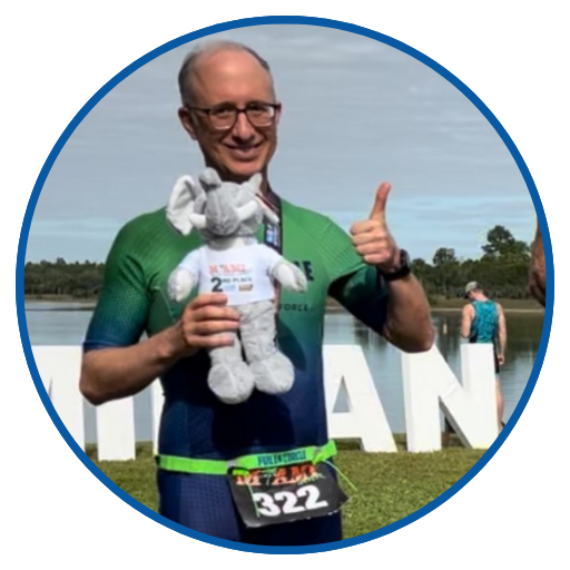 Triathlete celebrating PR